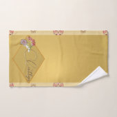 Floral Gold met naam Bad Handdoek (Handdoek)