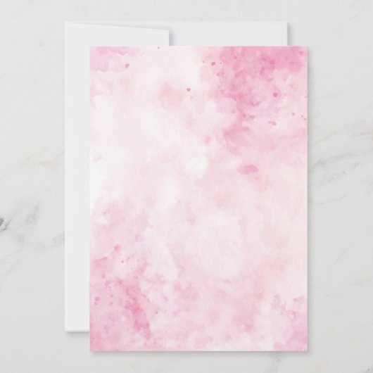 Floral Gold Moon Waterverf Roze Islamitische Aqeeq Kaart (Achterkant)