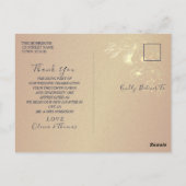 Floral Gold Navy Blue bruiloft dank u Briefkaart (Achterkant)