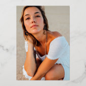 Floral Gold Nursing School Afstuderen Real Gold Folie Uitnodiging (Achterkant)