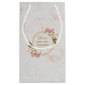 Floral Gold Orchids Marble Klein Cadeauzakje (Achterkant)