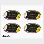 Floral Gold Paars en Black Product Labels Logo (Vel)
