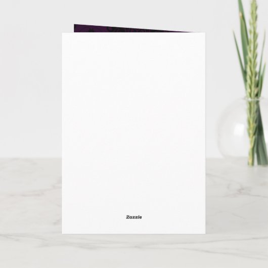 Floral Gold Paarse 50 & Fabulous Dank u kaart (Achterkant)