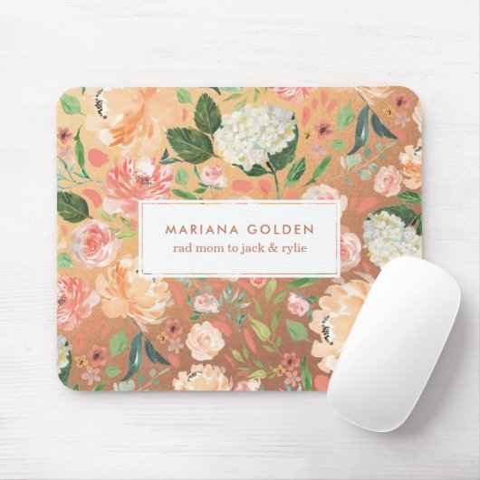 Floral Gold Personal Waterverf Muismat (Met muis)