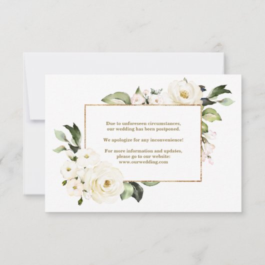 Floral Gold Photo met uitgestelde weddenschappen Aankondiging (Achterkant)