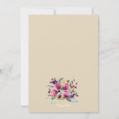 Floral Gold Pink Rose Waterverf Baby shower Kaart (Achterkant)