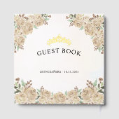 Floral Gold Princess Butterfly Tiara Quinceanera Gastenboek (Achterkant)