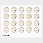 Floral Gold Prinses Quinceanera Verjaardagsgunst Ronde Sticker (Vel)