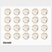 Floral Gold Prinses Quinceanera Verjaardagsgunst Ronde Sticker (Vel)