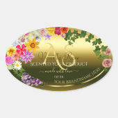 Floral Gold Product Packaging Labels met monogram (Voorkant)