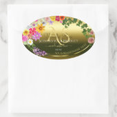 Floral Gold Product Packaging Labels met monogram (Tas)