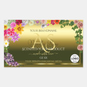 Floral Gold Product Packaging Labels Monogram Logo (Voorkant)