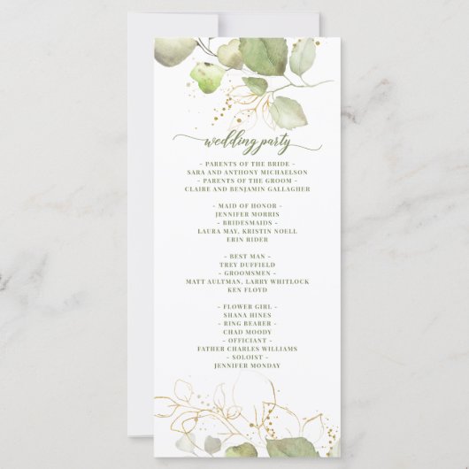 Floral Gold Programme Waterverf Elegant Greenergy (Achterkant)