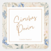 Floral Gold Purim Label (Voorkant)