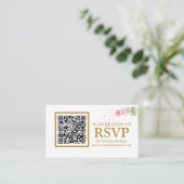 Floral Gold QR-code RSVP-website Kaart (Staand voorkant)