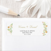 Floral Gold retour adreslabels Etiket (Insitu)