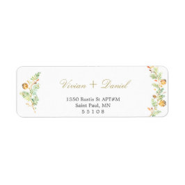 Floral Gold retour adreslabels Etiket