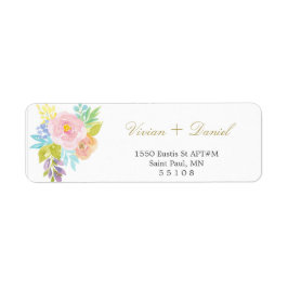 Floral Gold retour adreslabels Etiket