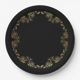 Floral Gold Ronde Boarder Ingelijste Papier Bord