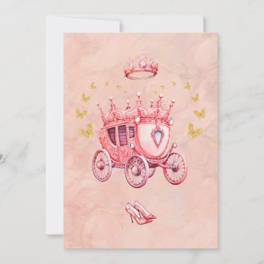 Floral Gold Roos Princess Quinceanera Verjaardag Kaart (Achterkant)