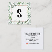 Floral Gold Rustic Greenery Vierkante Visitekaartje (Voorkant / Achterkant)
