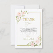 Floral Gold Script Sweet Sixteen | Elegant 16th Bedankkaart (Voorkant)