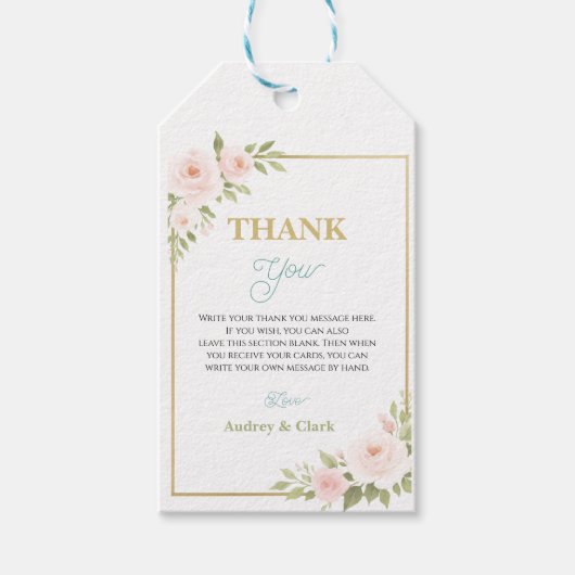 Floral Gold Script Sweet Sixteen | Elegant 16th Cadeaulabel (Voorkant)