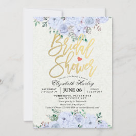 Floral Gold Script vrijgezellenfeest Chic Waterver Kaart