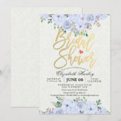 Floral Gold Script vrijgezellenfeest Chic Waterver Kaart (Voorkant / Achterkant)