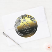 Floral Gold Silver Product Labels Monogram Logo (Envelop)