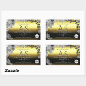 Floral Gold Silver Product Labels Monogram Logo (Vel)