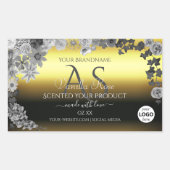 Floral Gold Silver Product Labels Monogram Logo (Voorkant)