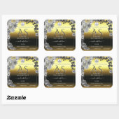 Floral Gold Silver Product Labels Monogram Logo (Vel)