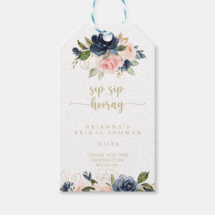 Floral Gold Sip Hooray Vrijgezellenfeest Cadeaulabel