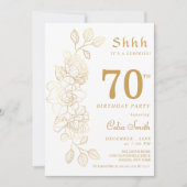 Floral Gold Surprise 70e verjaardag Kaart (Voorkant)