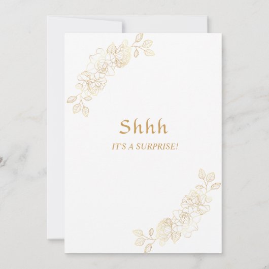 Floral Gold Surprise 70e verjaardag Kaart (Achterkant)