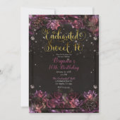 Floral Gold Sweet 16-partij met Rozen van Berry Kaart (Voorkant)
