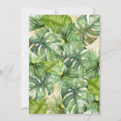 Floral Gold tropical Wedding Waterverf Kaart (Achterkant)