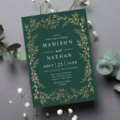 Floral Gold Victoriaans huwelijksuitnodiging Kaart