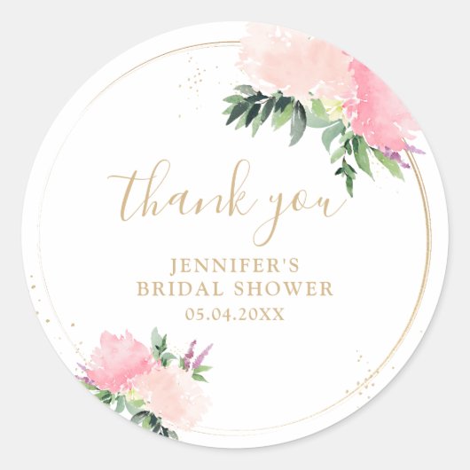 Floral Gold Vrijgezellenfeest Ronde Sticker (Voorkant)