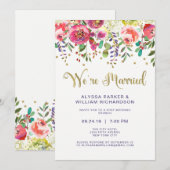 Floral Gold | We zijn getrouwd Kaart (Voorkant / Achterkant)