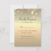 Floral Gold Wedding RSVP Kaart (Voorkant)