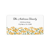 Floral Golden Black-Eyed Susan Waterverf Elegant Etiket (Voorkant)