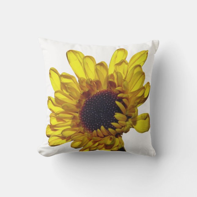 Floral Golden Bright Yellow Flower Abstract Gift Buitenkussen (Voorkant)