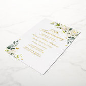 Floral Golden Butterfly 50ste bruiloft Jubileum Folie Uitnodiging (Gedraaid)