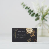 Floral Golden Roos Visitekaartje (Staand voorkant)