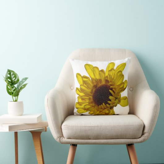 Floral Golden Yellow Flower Abstract Gift Favor Kussen (Stoel)