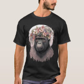 Floral Gorilla Flower Crown Monkey T-shirt (Voorkant)