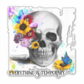 Floral gothic alles is tijdelijk sticker (Voorkant)