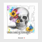 Floral gothic alles is tijdelijk sticker (Vel)